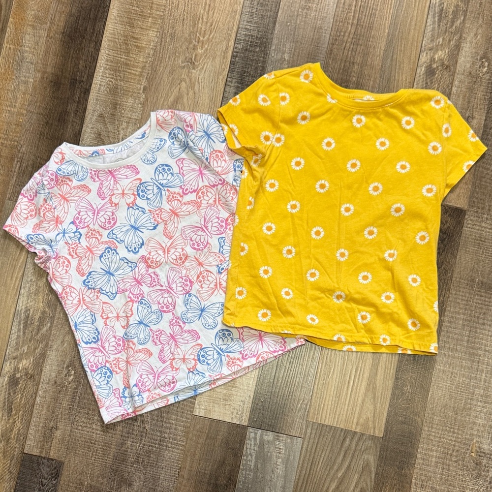 Wonder Nation Butterfly and Daisy Short Sleeve Tees bundle